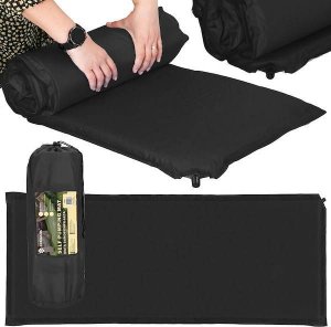 Springos Mata samopompująca 180 cm mata turystyczna biwakowa z pokrowcem czarna UNIWERSALNY 2