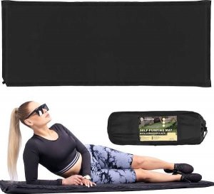 Springos Mata samopompująca 180 cm mata turystyczna biwakowa z pokrowcem czarna UNIWERSALNY 21