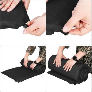 Springos Mata samopompująca 180 cm mata turystyczna biwakowa z pokrowcem czarna UNIWERSALNY 28