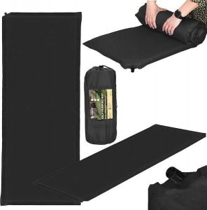 Springos Mata samopompująca 180 cm mata turystyczna biwakowa z pokrowcem czarna UNIWERSALNY 8