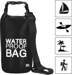 Springos Worek wodoszczelny na plażę 20l torba wodoodporna czarna UNIWERSALNY 15