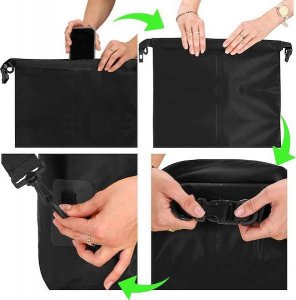 Springos Worek wodoszczelny na plażę 20l torba wodoodporna czarna UNIWERSALNY 16