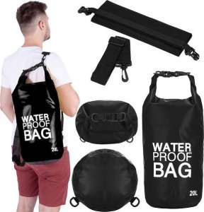 Springos Worek wodoszczelny na plażę 20l torba wodoodporna czarna UNIWERSALNY 17