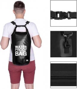 Springos Worek wodoszczelny na plażę 20l torba wodoodporna czarna UNIWERSALNY 24