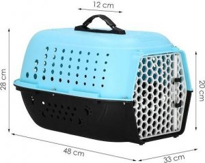 Springos Transporter dla kota psa gryzoni do 7 kg 48x33x28 cm niebiesko-czarny UNIWERSALNY 11