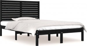 vidaXL vidaXL Rama łóżka, czarna, lite drewno, 140x190 cm 2