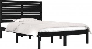 vidaXL vidaXL Rama łóżka, czarna, lite drewno, 140x190 cm 3