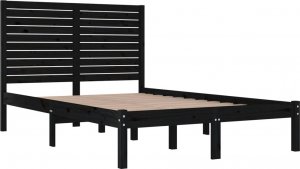 vidaXL vidaXL Rama łóżka, czarna, lite drewno, 140x190 cm 4