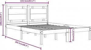 vidaXL vidaXL Rama łóżka, lite drewno, 150x200 cm, King Size 6