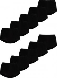 Teyli 10-Pak majtek bawełnianych z wysokim stanem Classico czarny Czarny XS 1