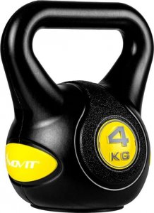 Kettlebell Movit MOVIT Hantle Kettlebell - 4 kg, czarno / żółty 4