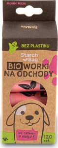 Zolux STARCHBAG Kompostowalne BIOworki na odchody 8 rolek x 15 szt., kol. różowy 1