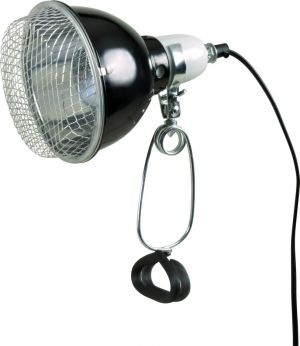 Trixie Lampa z klamrą zaciskową czarna z siatką ochronną 14cm 100W 1