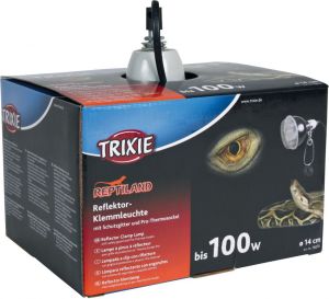 Trixie Lampa z klamrą zaciskową czarna z siatką ochronną 14cm 100W 3