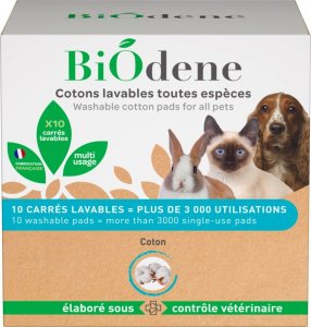 Francodex Biodene Bawełniane płatki kosmetyczne dla zwierząt 10 sztuk 1
