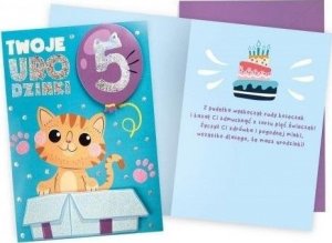 KUKARTKA Karnet Urodziny 5 kotek 1