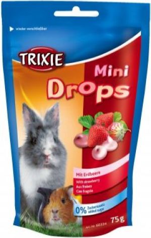 Trixie Dropsy dla gryzoni truskawkowe, 75g 1