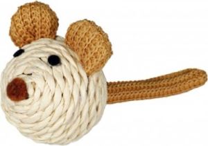 Trixie Myszka z grzechotką ze sznurka, 5cm 1