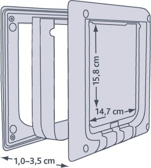 Trixie DRZWI WAHADŁOWE DLA KOTA, ELEKTROMAGNETYCZNE 10-35mm (BIAŁE) 3