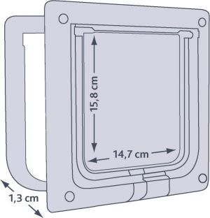 Trixie DRZWI WAHADŁOWE DLA KOTA (BIAŁE) 13mm 4