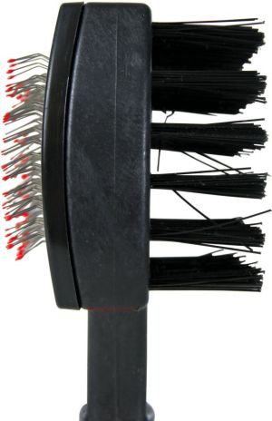 Trixie MIĘKKA SZCZOTKA DWUSTRONNA Z GUMOWĄ RĄCZKĄ 10 x 17 cm 2