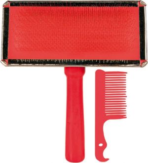Trixie MIĘKKA SZCZOTKA Z GRZEBYKIEM CZYSZCZĄCYM 11 x 14 cm 2