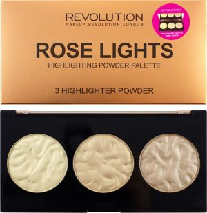 Makeup Revolution Rose Lights Highlighter Palette Zestaw 3 rozświetlaczy do twarzy 15g 1