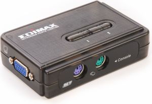 Przełącznik EdiMax KVM PS/2 SOHO Switch dla 2 komputerów (kable 1.2m w zestawie) (EK-PSK2) 1
