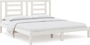 vidaXL vidaXL Rama łóżka, biała, lite drewno, 180x200 cm, Super King 2