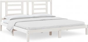 vidaXL vidaXL Rama łóżka, biała, lite drewno sosnowe, 200 x 200 cm 2