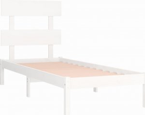 vidaXL vidaXL Rama łóżka, biała, lite drewno, 90x190 cm, pojedyncza 4