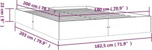 vidaXL Rama łóżka, biała, lite drewno, 180x200 cm, Super King 9