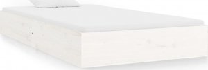 vidaXL Rama łóżka, biała, lite drewno, 100 x 200 cm 2