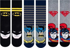 Soxo Zestaw 3x Męskie Skarpetki SOXO GOOD STUFF kolorowe Batman i Superman DC Comics 4045 1