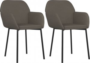 vidaXL vidaXL Krzesła stołowe, 2 szt., ciemnoszare, obite aksamitem 2
