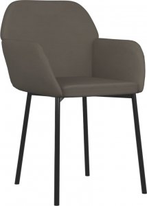vidaXL vidaXL Krzesła stołowe, 2 szt., ciemnoszare, obite aksamitem 3