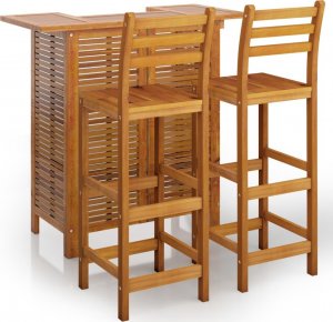 vidaXL vidaXL 3-cz. zestaw ogrodowych mebli barowych, lite drewno akacjowe 2