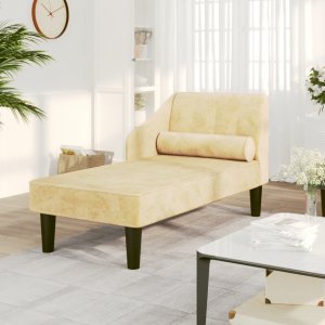 vidaXL vidaXL 2-osobowa sofa, kremowa, tapicerowana aksamitem 1