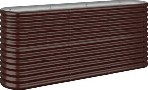 vidaXL vidaXL Donica ogrodowa z malowanej proszkowo stali, 152x40x68 cm, brąz 2