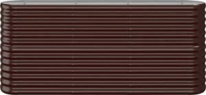 vidaXL vidaXL Donica ogrodowa z malowanej proszkowo stali, 152x40x68 cm, brąz 3