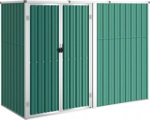 vidaXL vidaXL Szopa ogrodowa, zielona, 225x89x161 cm, stal galwanizowana 2