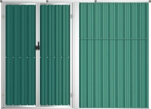 vidaXL vidaXL Szopa ogrodowa, zielona, 225x89x161 cm, stal galwanizowana 4