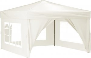 vidaXL Składany namiot imprezowy ze ściankami, kremowy, 3x3 m 3