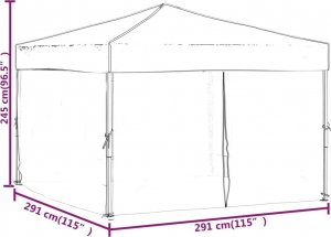 vidaXL Składany namiot imprezowy ze ściankami, kremowy, 3x3 m 9