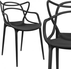 Szchara Krzesło AŻUROWE czarne nowoczesne OGRÓD jadalnia 1