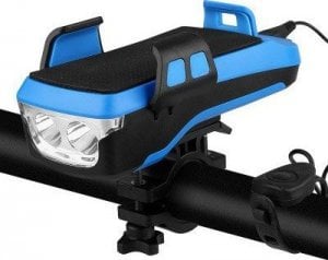 Gold Start 4w1 uchwyt do telefonu, latarka, powerbank, klakson, Kolor: Niebieski 3