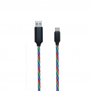 Kabel USB 2GO USB-A - USB-C 1 m Wielokolorowy (797146) 1