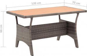 vidaXL 3-cz. zestaw mebli ogrodowych z poduszkami, polirattan, szary 11
