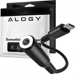 Adapter USB Alogy Alogy Kabel audio USB-C do Jack 3.5mm przewód AUX 1m Czarny uniwersalny 1