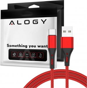 Kabel USB Alogy USB-A - USB-C 1 m Czerwony 1